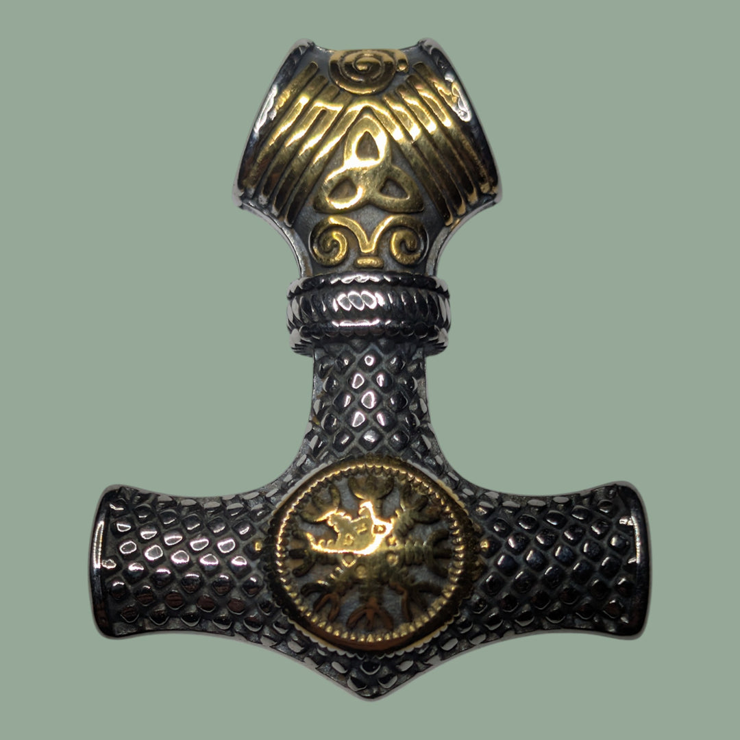 Thors Hammer (Mjölnir) mit Valknut / Vegvisir