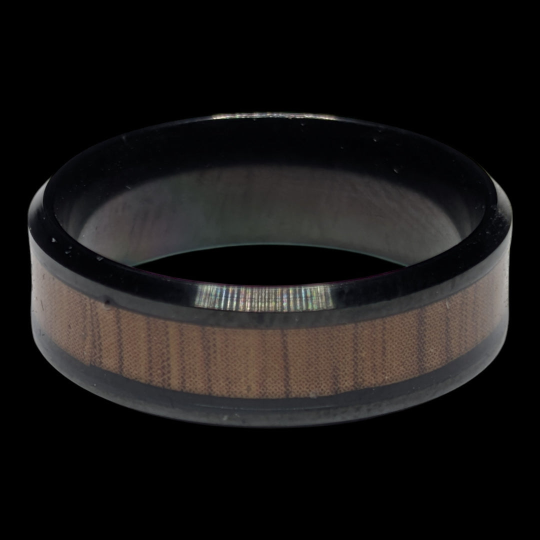 Edelstahlring mit Holzinlay