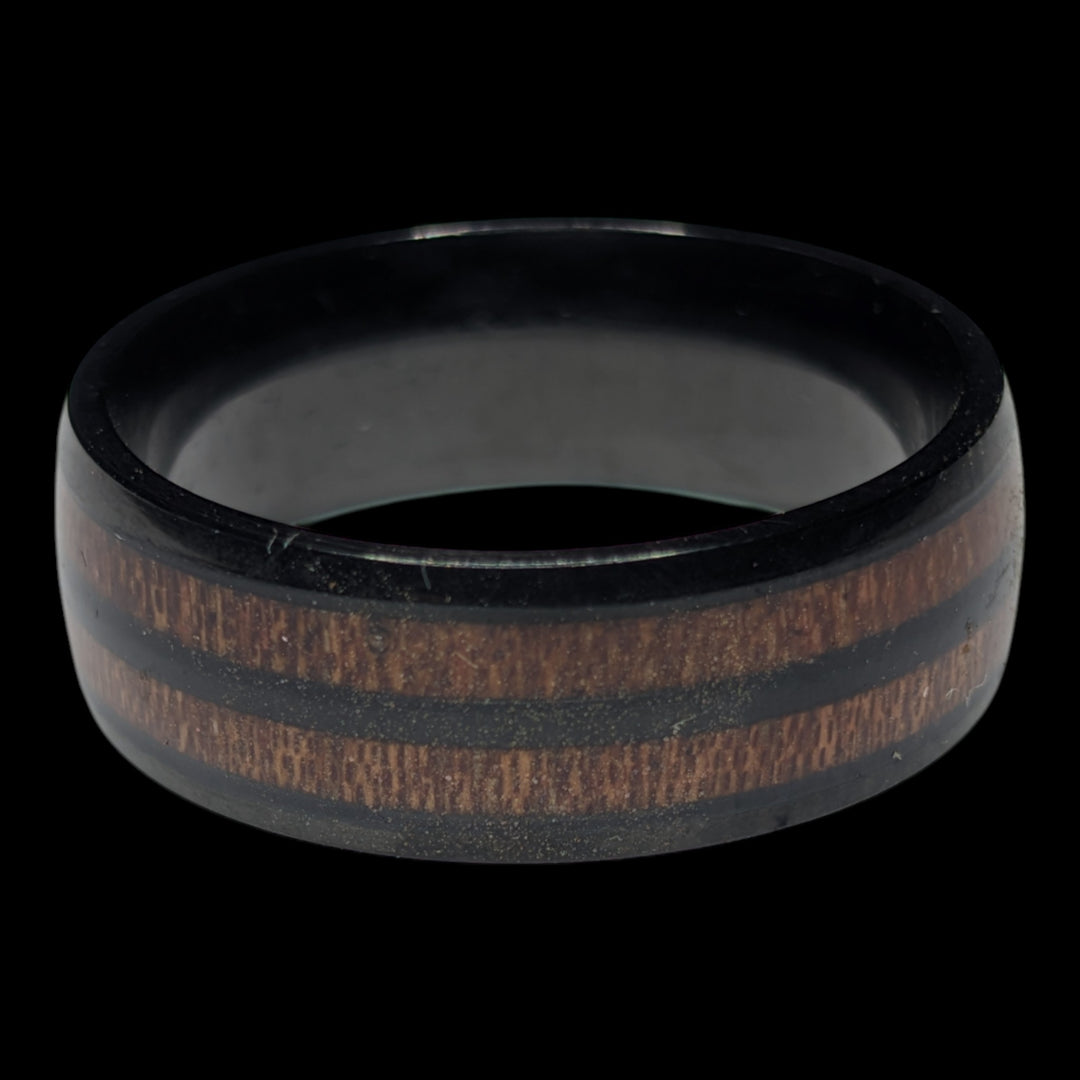 Edelstahlring mit Holzinlay