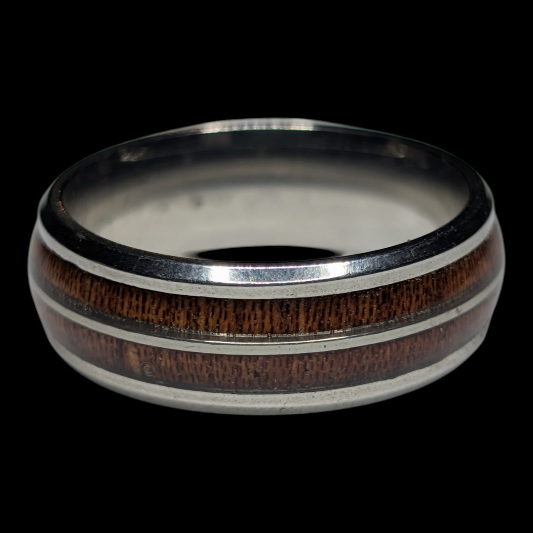 Edelstahlring mit Holzinlay