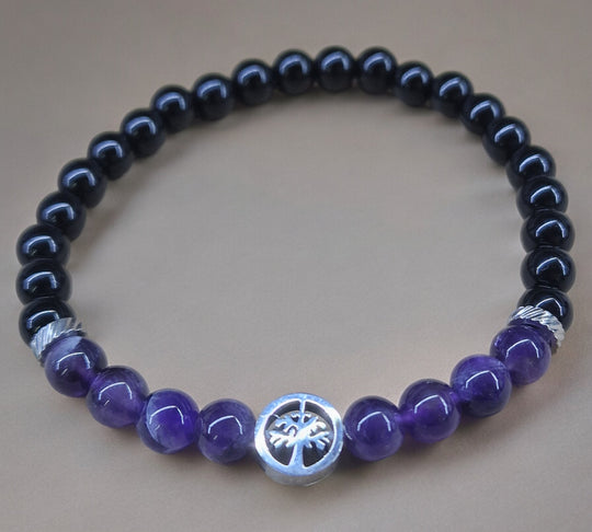 Yggdrasil mit Amethyst/Obsidian - Sinnikäs