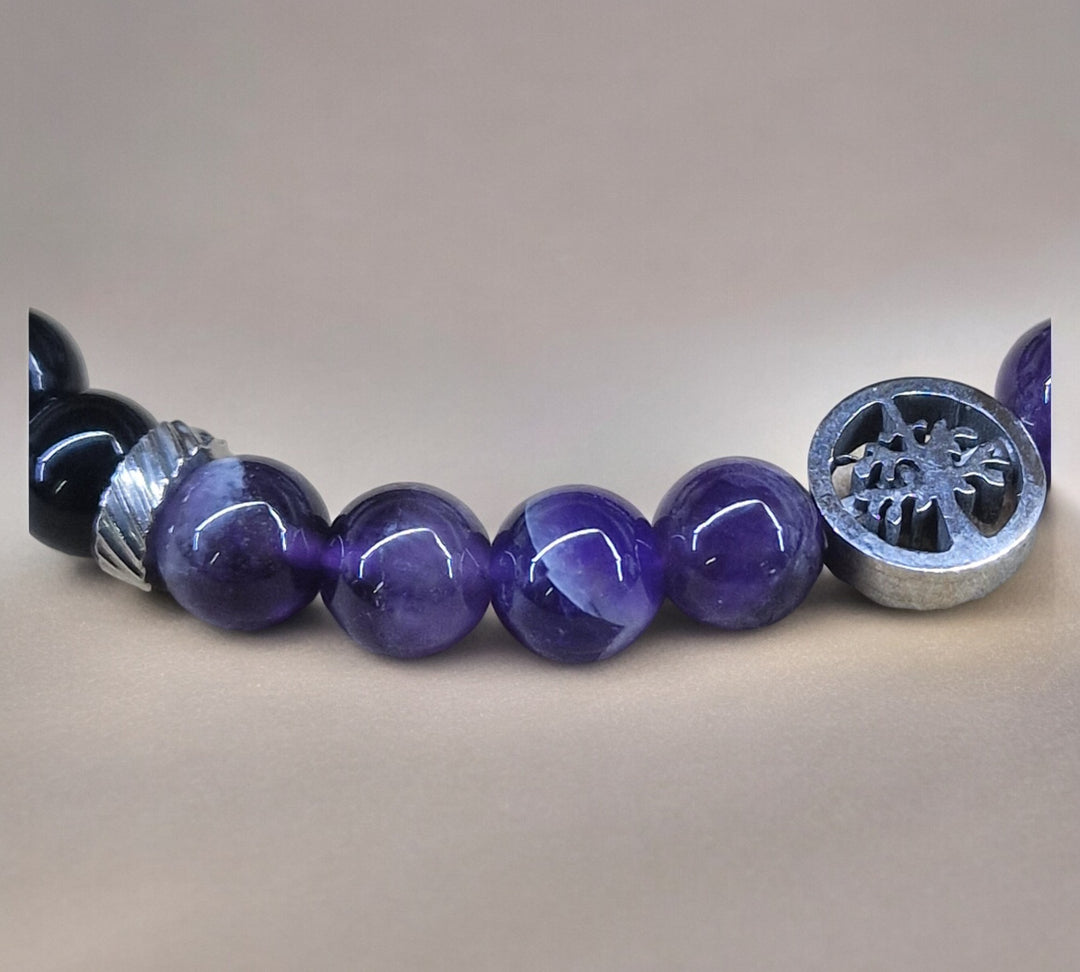 Yggdrasil mit Amethyst/Obsidian - Sinnikäs