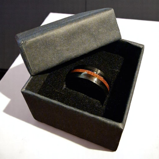 Edelstahlring mit Holzintarsie - G19