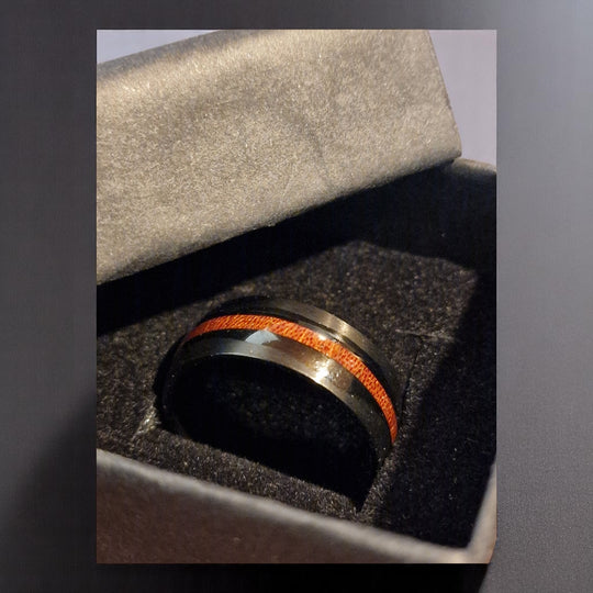 Edelstahlring mit Holzintarsie - G19