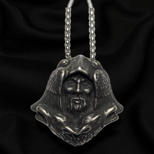Odin-Kopf mit Geri-Freki / Hugin-Munnin