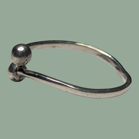 925 Silberring 2 Kugel Form