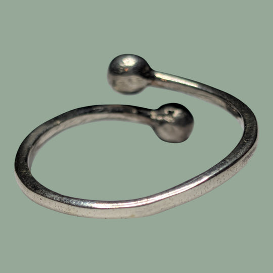 925 Silberring 2 Kugel Form