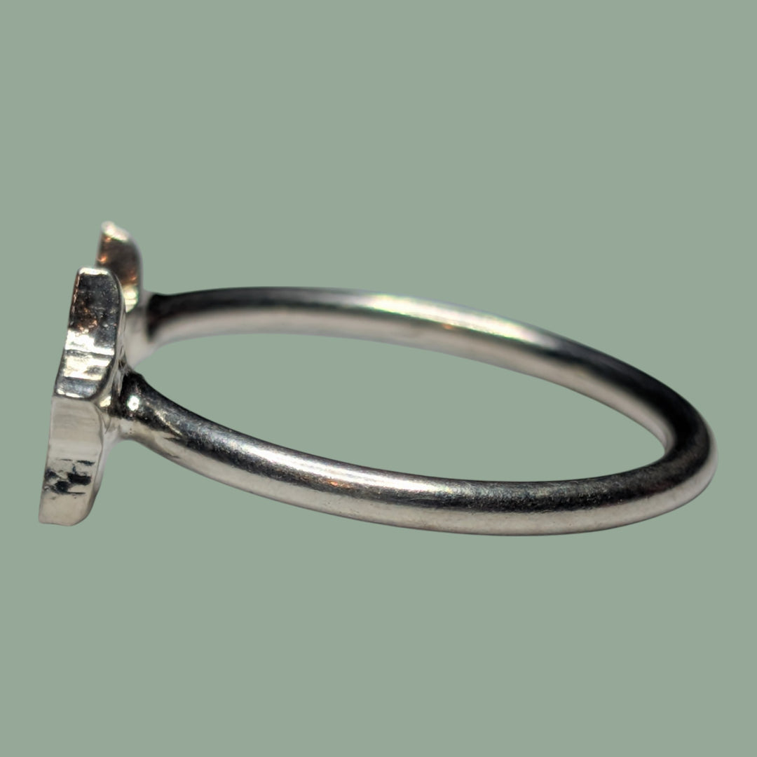 925 Silberring 2 Sterne Form
