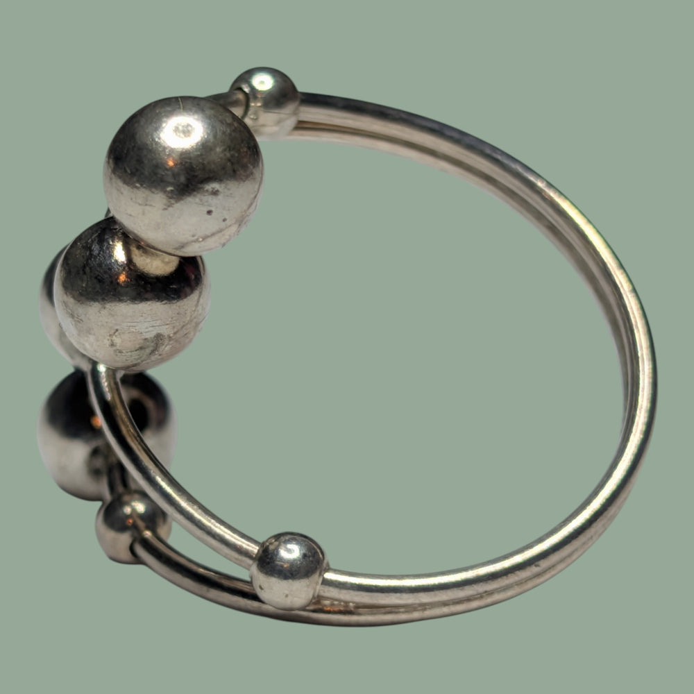 925 Silberring 4 Kugel Form