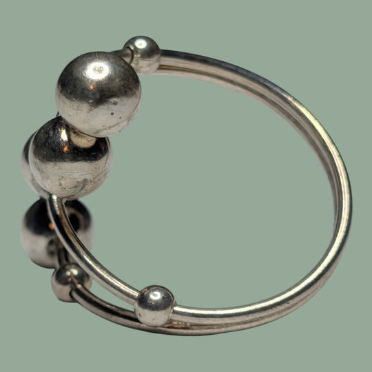 925 Silberring 4 Kugel Form