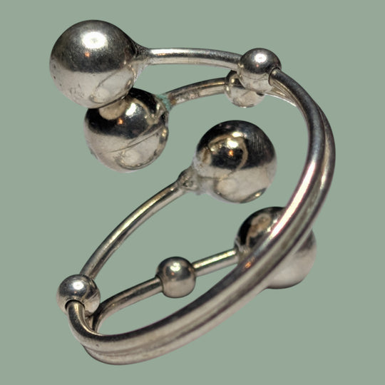 925 Silberring 4 Kugel Form