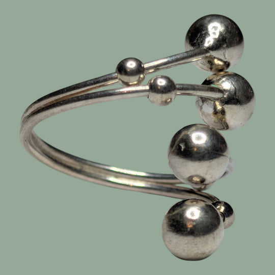 925 Silberring 4 Kugel Form
