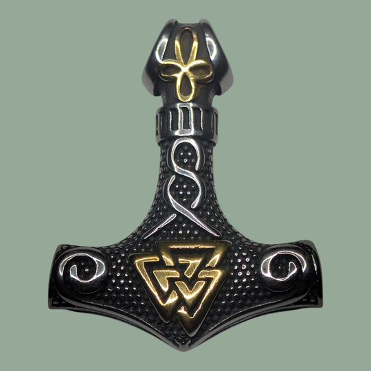 Thors Hammer (Mjölnir) mit Valknut-Design
