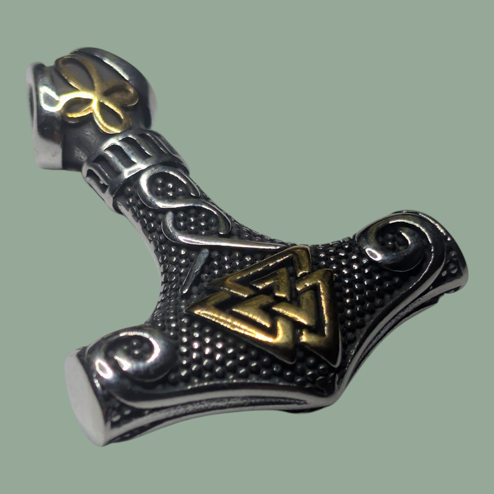 Thors Hammer (Mjölnir) mit Valknut-Design