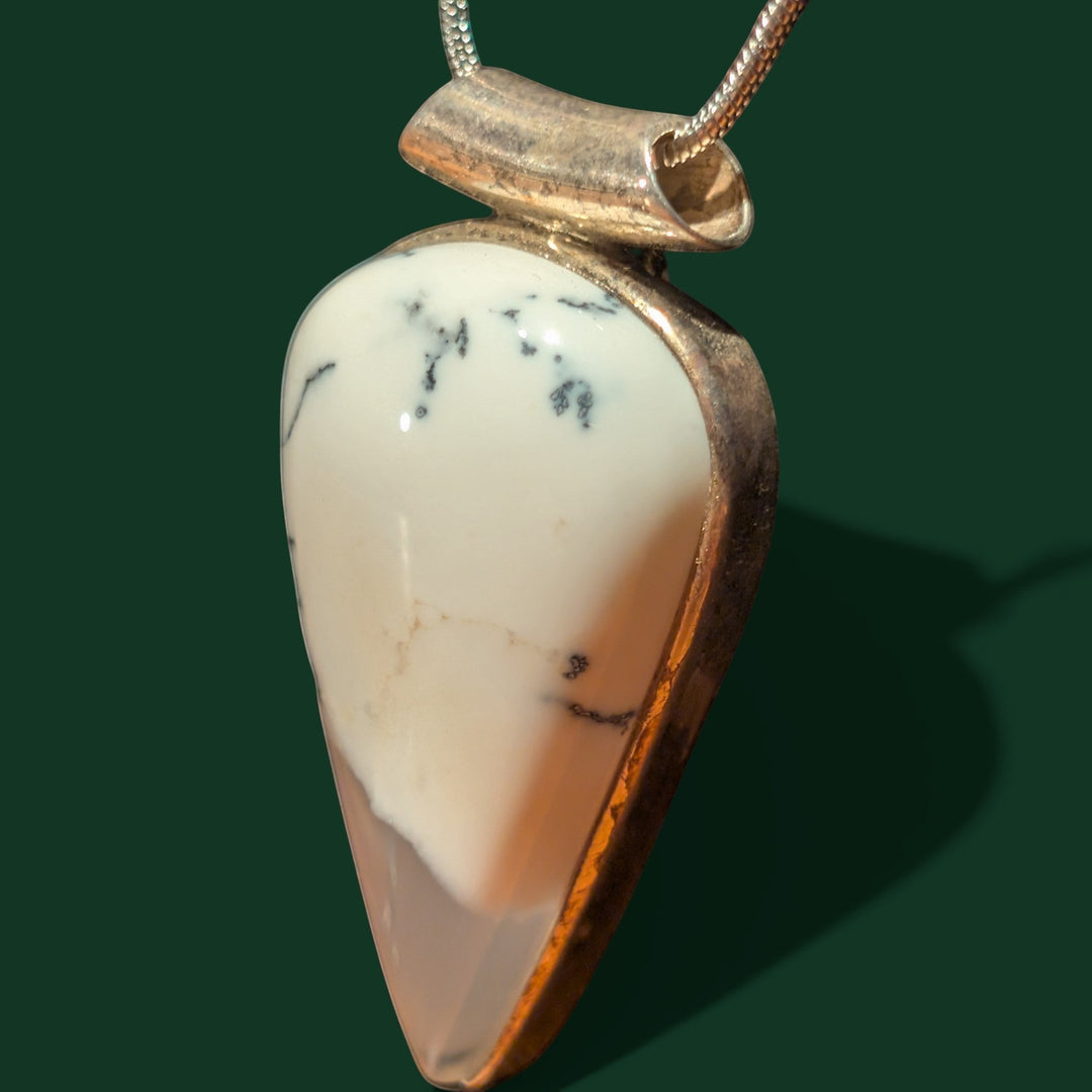 Amulett aus 925er Silber für Damen mit Dendrit Opal
