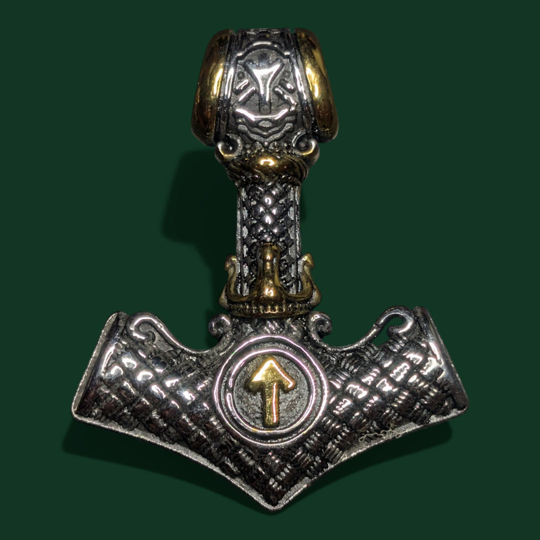 Thors Hammer (Mjölnir) mit Tiwaz-Rune - Sinnikäs