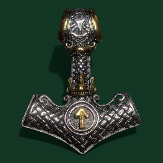 Thors Hammer (Mjölnir) mit Tiwaz-Rune - Sinnikäs