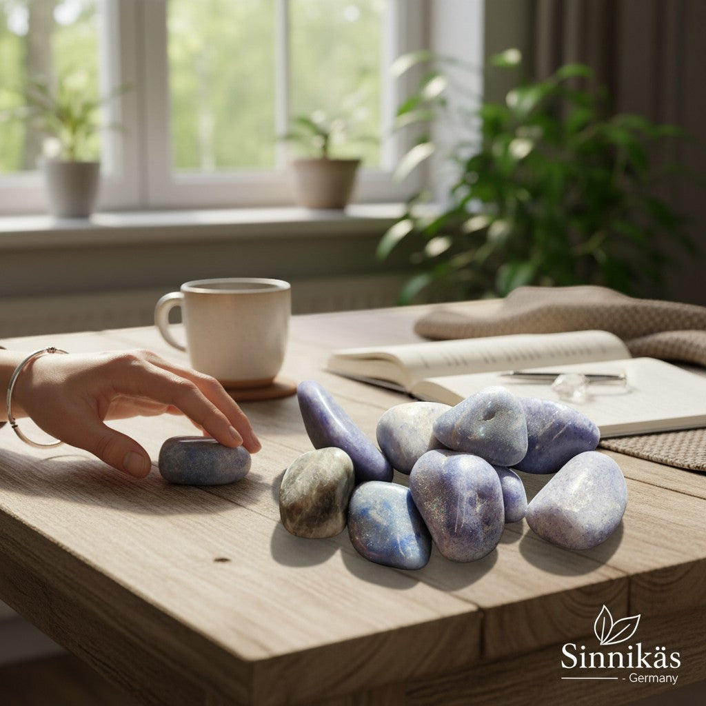 Ambiente-Ansicht des Blauquarz Heilsteins von Sinnikäs®.