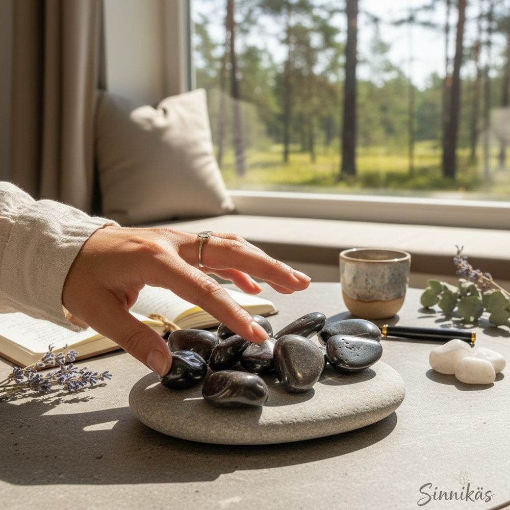 Ambiente-Ansicht des Hämatit Heilsteins von Sinnikäs®.