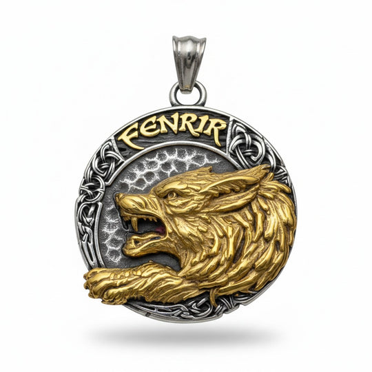 Ein Fenrir Amulett (Damen und Herren) aus Edelstahl der Marke Sinnikäs®.