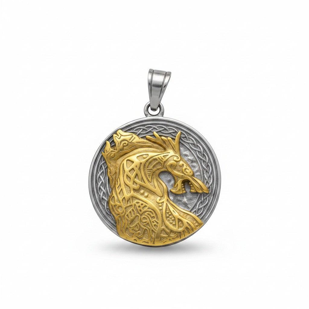 Ein Jormungand Amulett (Damen und Herren) aus Edelstahl der Marke Sinnikäs®.