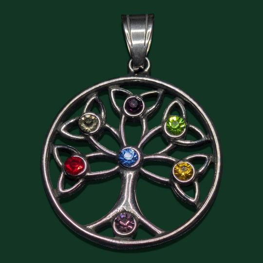 Detailaufnahme vom Lebensbaum (Yggdrasil) Amulett aus Edelstahl von Sinnikäs®.