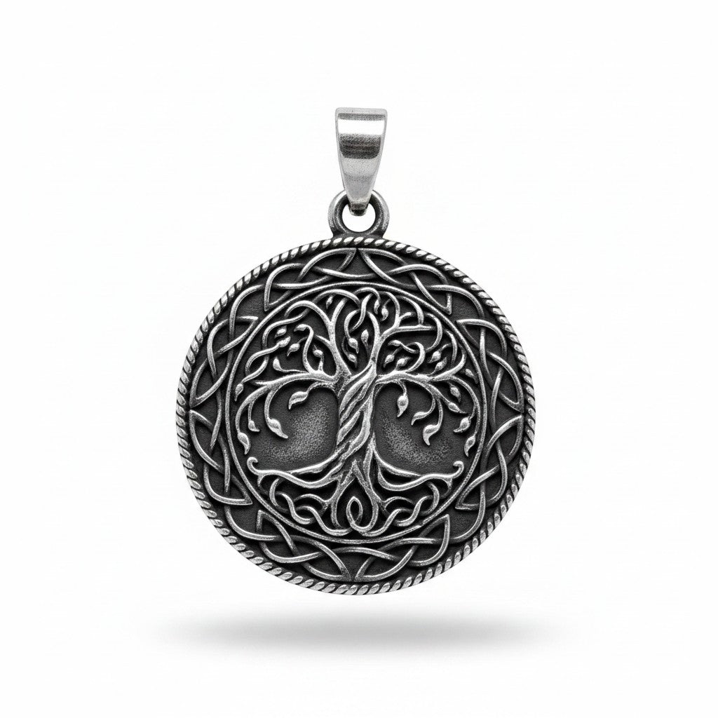 Ein Lebensbaum (Yggdrasil) Amulett (Damen und Herren) aus Edelstahl der Marke Sinnikäs®.