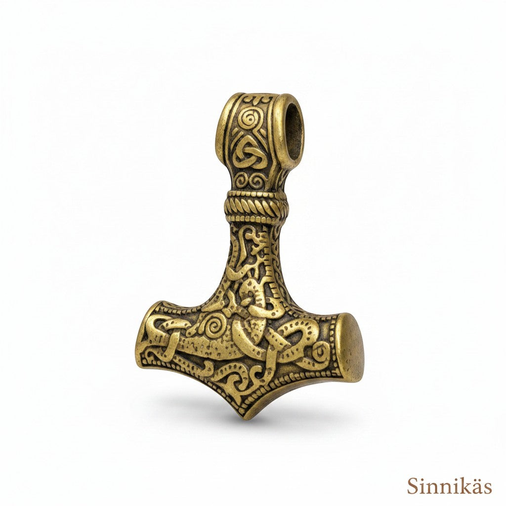 Ein Thors Hammer Amulett (Damen und Herren) aus Edelstahl der Marke Sinnikäs®.