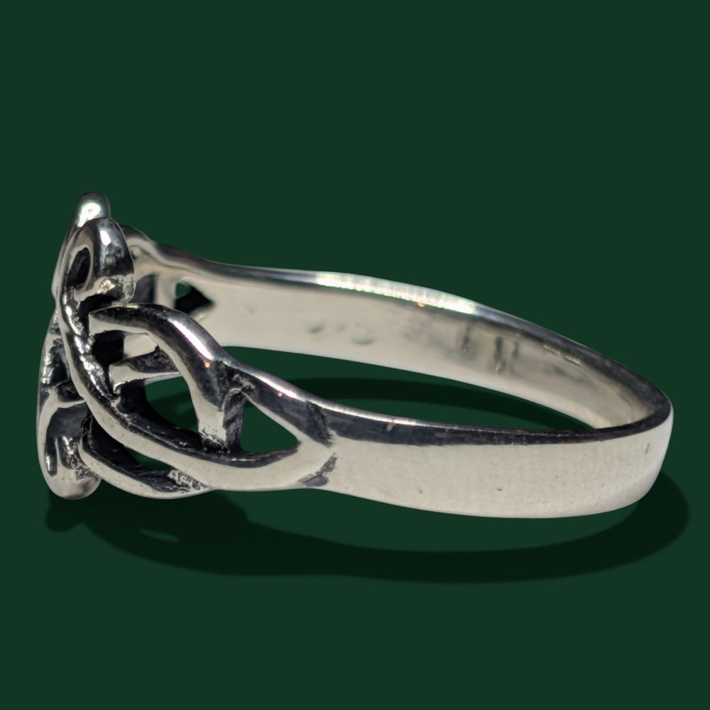 Sinnikäs Ring aus 925 Sterlingsilber mit filigranen Schnörkel-Design, Größe 16