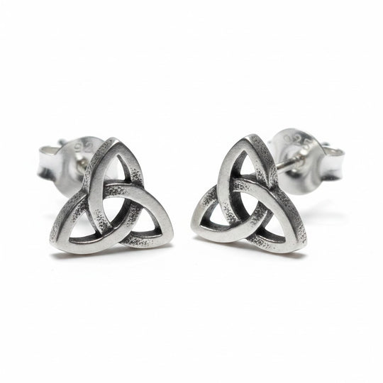 Sinnikäs Triquetra Ohrstecker aus 925er Silber, keltisches Symbol, 5mm.