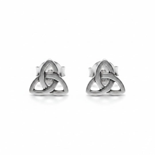 Sinnikäs Triquetra Ohrstecker aus 925er Silber, keltisches Symbol, 5mm.