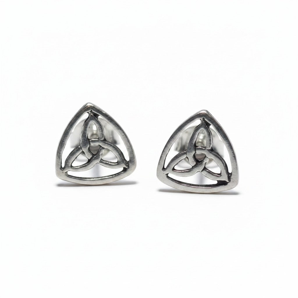 Sinnikäs Triquetra Ohrstecker aus 925er Silber, keltisches Symbol, 5mm, für Damen