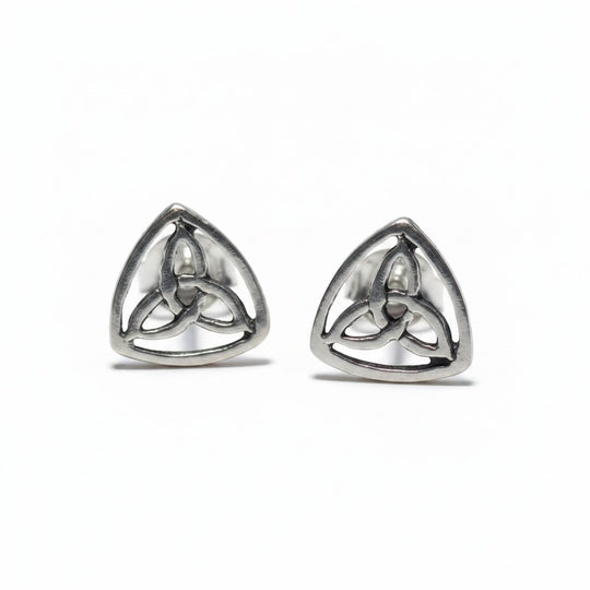 Sinnikäs Triquetra Ohrstecker aus 925er Silber, keltisches Symbol, 5mm, für Damen