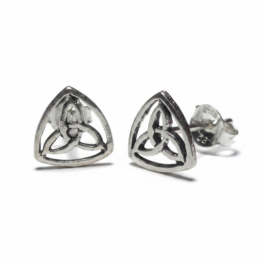 Sinnikäs Triquetra Ohrstecker aus 925er Silber, keltisches Symbol, 5mm.